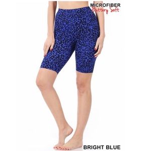 Animal Print Bike / Workout Shorts ~ Blue & Black